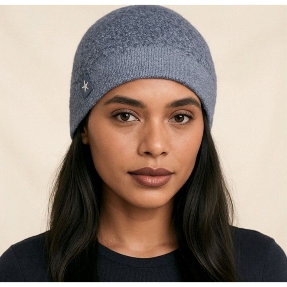 Barefoot Dreams Cozychic Lite Confetti Beanie Storm Gray-Dark Brown Nwt O/S